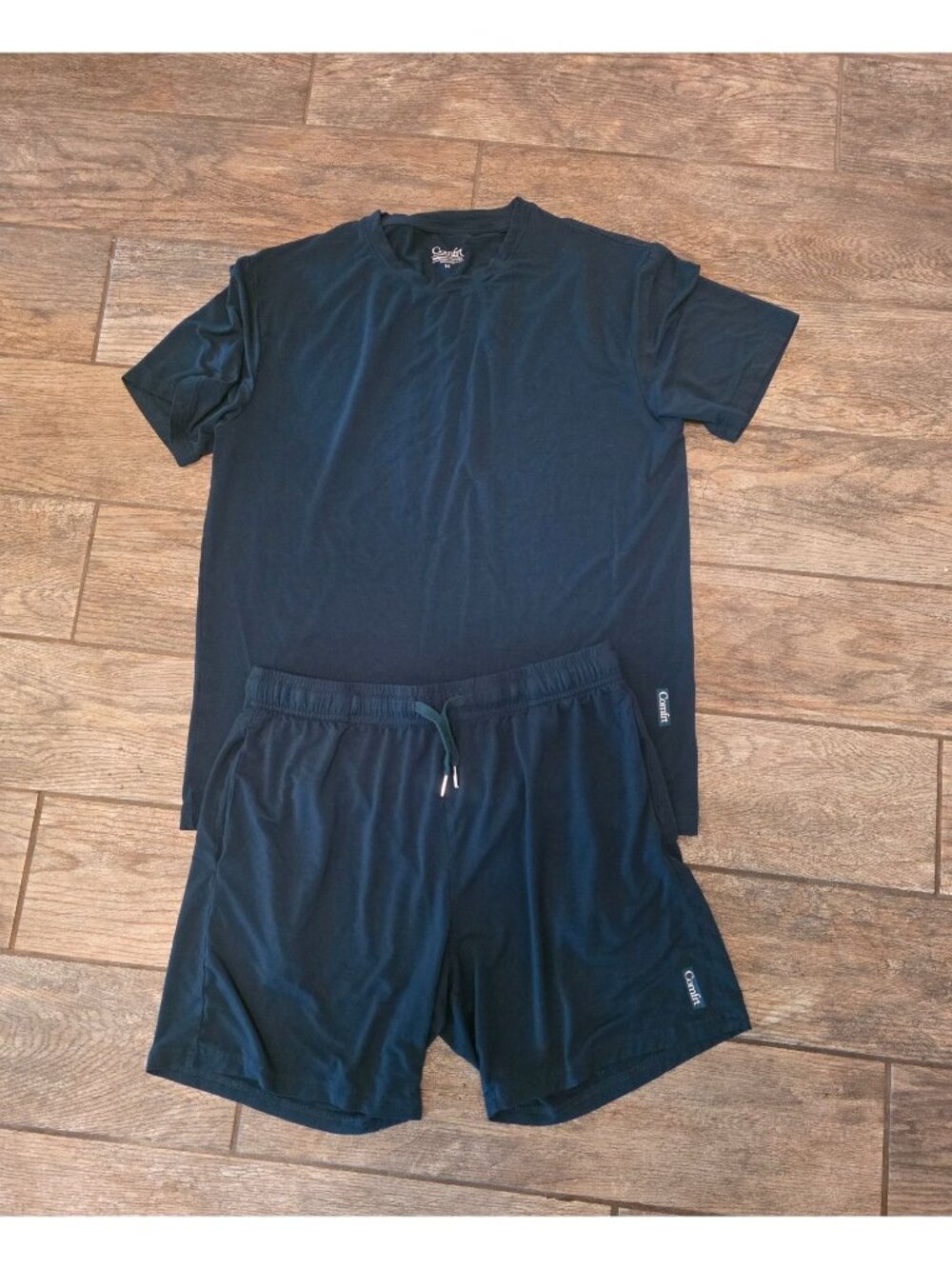 Comfrt Lounge Alpine Green Shorts Tee Shirt Matching Set M L - EUC